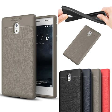 Luxury Soft TPU Case for Nokia 3 Case, Lychee Leather Skin Back Cover ...