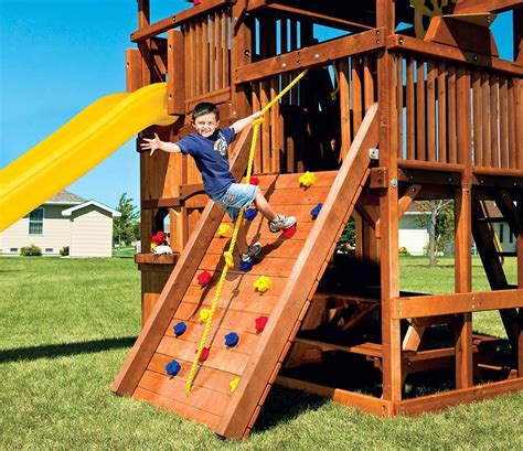 Playhouses with Climbing Wall Options | Rainbow Play Systems