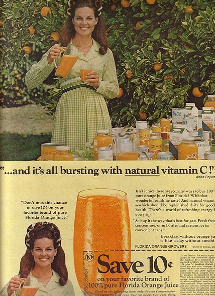 Anita Bryant Orange Juice Ad 1970 - Vintage Ads and Stuff