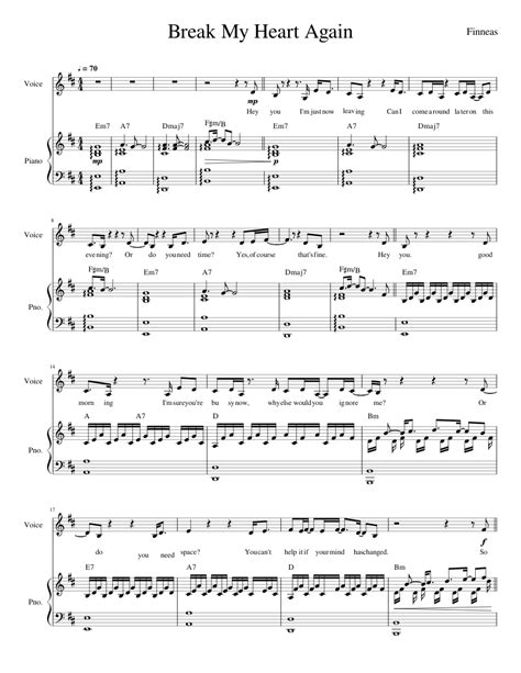 Break My Heart Again_Higher Voices Sheet music for Piano, Vocals (Piano ...