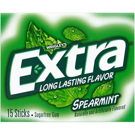 Extra Gum Spearmint Sugar Free Chewing Gum, Single Pack - 15 Stick ...