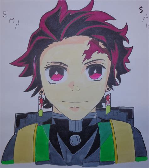 Tanjiro Kamado Drawing-Demon Slayer-Kimetsu No Yaiba | Drawings, Demon ...