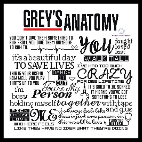 Greys Anatomy Quotes Cross Stitch PDF Pattern - Etsy