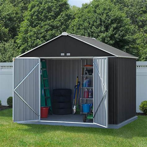 Rowlinson 10x8 Metal Ezee Shed Grey | YouGarden