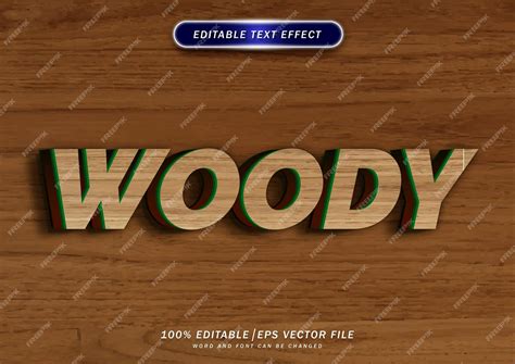 Premium Vector | 3d wood style text and texture editable text effect