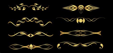 Set of gold dividers 7738571 Vector Art at Vecteezy