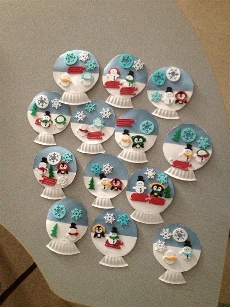 Snow-globes pre-k 2012 | Christmas ornament crafts, Kindergarten ...