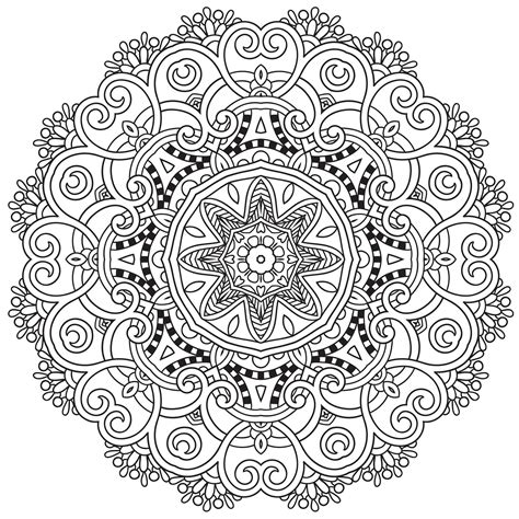 Intricate Black and White Mandala Design