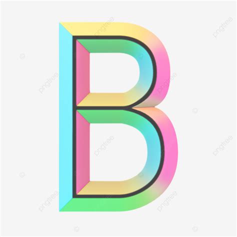 Neon Color Bright Font Letter B 3d Modern Blue, Render, Pastel ...