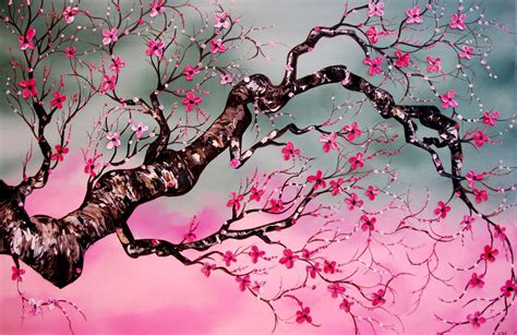 Japanese Cherry Blossom Tree Painting at PaintingValley.com | Explore ...