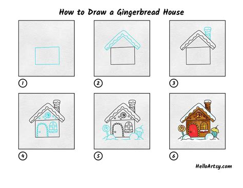 How to Draw a Gingerbread House - HelloArtsy