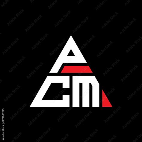 PCM triangle letter logo design with triangle shape. PCM triangle logo ...