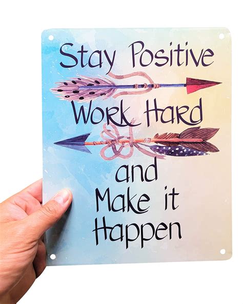 Buy Motivational Signs for Home & Office, 10.5 x 8.5 'Stay Positive ...