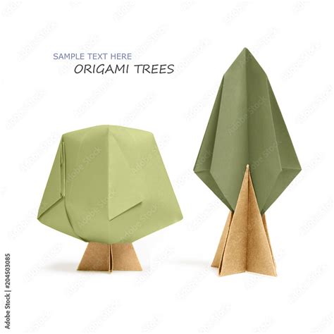 Origami paper tree Stock Photo | Adobe Stock