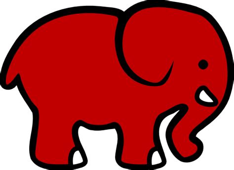 Bama Club Red Elephant Clip Art at Clker.com - vector clip art online ...