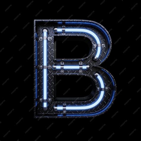 Premium Photo | Neon Light Letter B with blue neon lights.