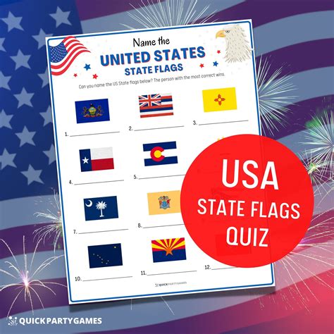 Us state flags quiz game usa printable game usa flag game labor day ...