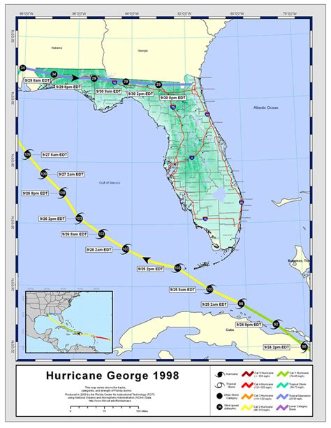 Storm Tracks by Name: Hurricane George, 1998