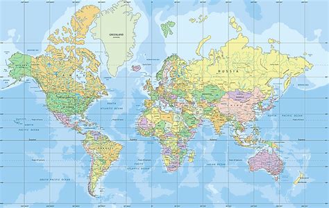 World Map - Mercator Projection - WorldAtlas