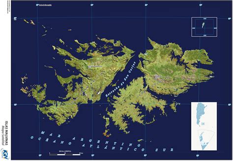 Satellite map of the Falkland Islands | Gifex