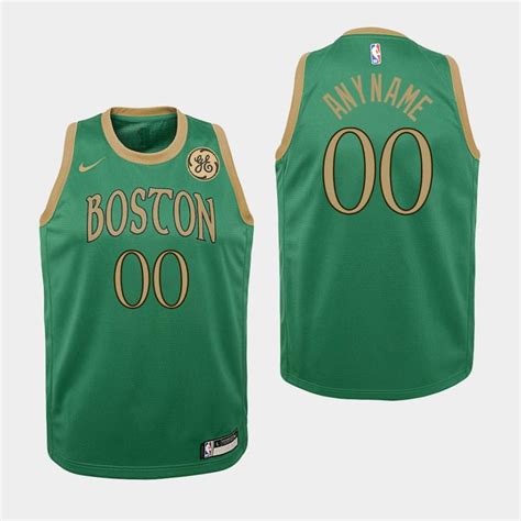 Youth Boston Celtics #00 Custom Green GE Patch City Jersey YDE57E3S ...