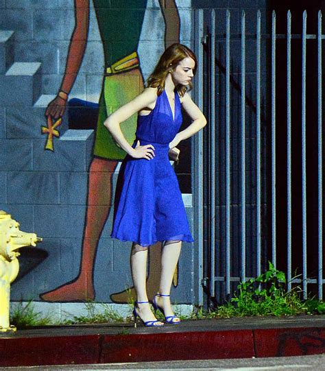 Emma Stone - 'La La Land' Set in Hollywood, October 2015 • CelebMafia