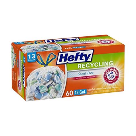 Hefty Recycling Trash Bags, Clear, 13 Gallon, 60 Count ★ Domoticans