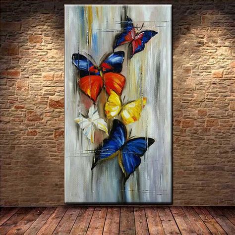 Large Size Hand Painted Abstract Butterfly Canvas Oil Painting Impasto ...