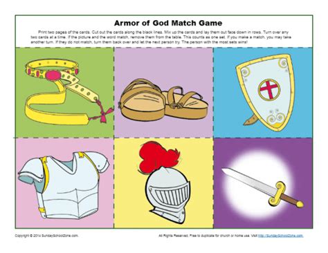 Armor of God for Kids Activities on Sunday School Zone