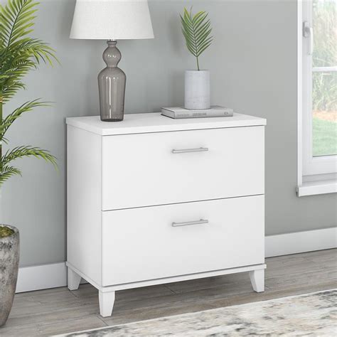 Somerset 2 Drawer Lateral File Cabinet in White - Engineered Wood ...