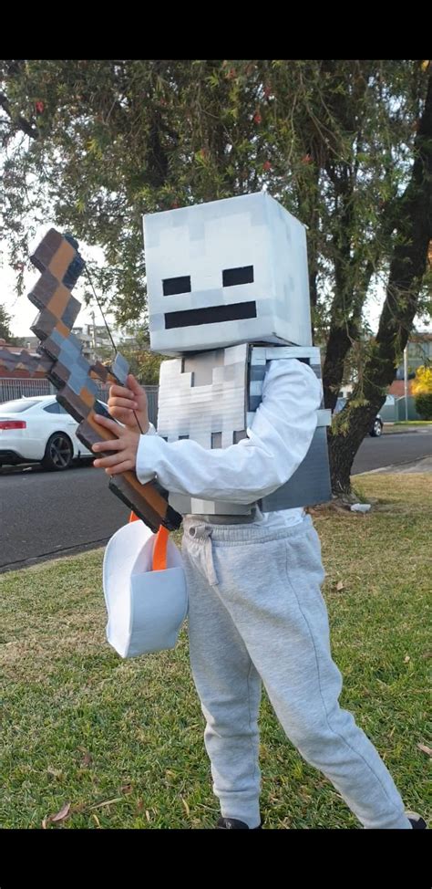 Skeleton costume for Halloween : r/Minecraft