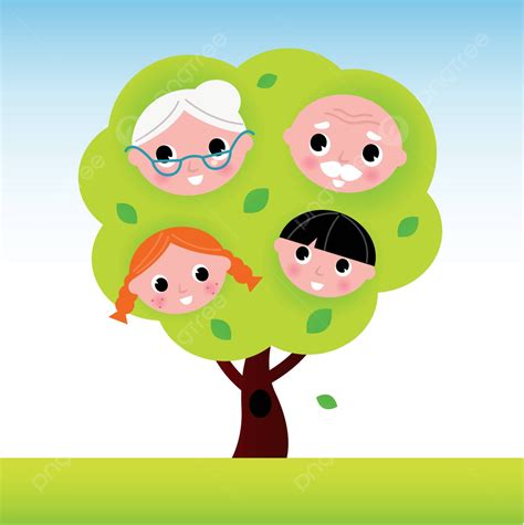 Family Tree With Grandparents And Kids Modern Family Lifestyle Vector ...