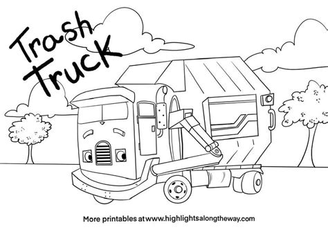 Trash Truck Coloring Pages - Free Printable Templates