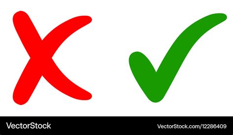 Cross mark and check Royalty Free Vector Image