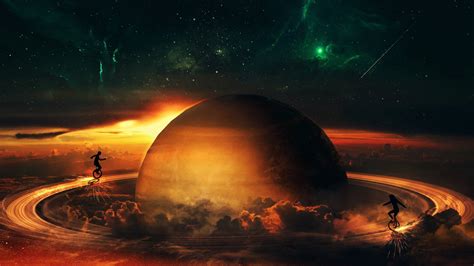 Download Sci Fi Planetary Ring 4k Ultra HD Wallpaper by Martina Stipan