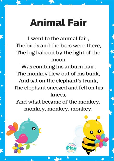 Animal Fair Song: Lessons and Activities - Craft Play Learn