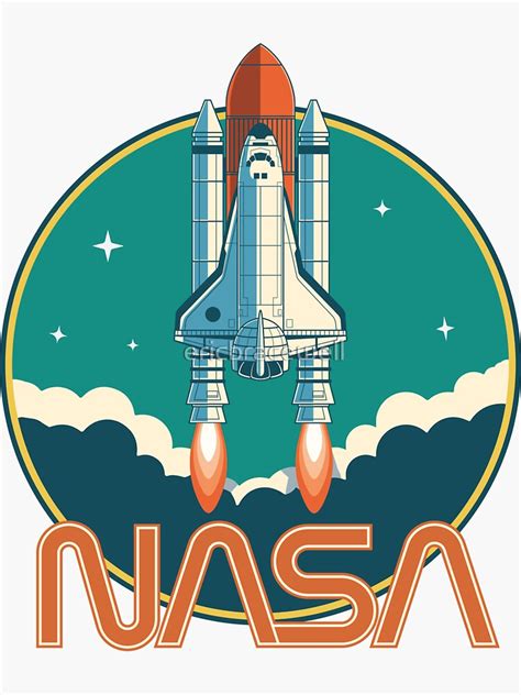 "NASA Vintage Space Shuttle Logo" Sticker by ericbracewell | Redbubble ...