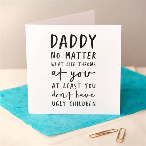 Funny Black Foiled Father's Day Card | Funny fathers day quotes, Funny ...