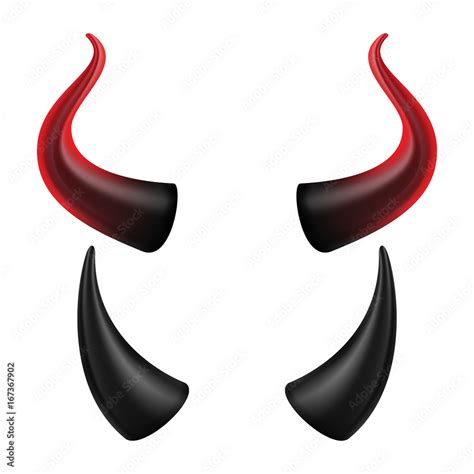 Devil Horns Vector. Halloween Evil Horns Sign, Icon. Isolated On White ...