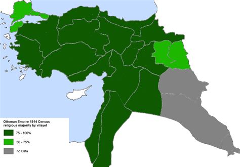 Ottoman Empire 1914 religious majority by vilayet [2341x1631] : MapPorn