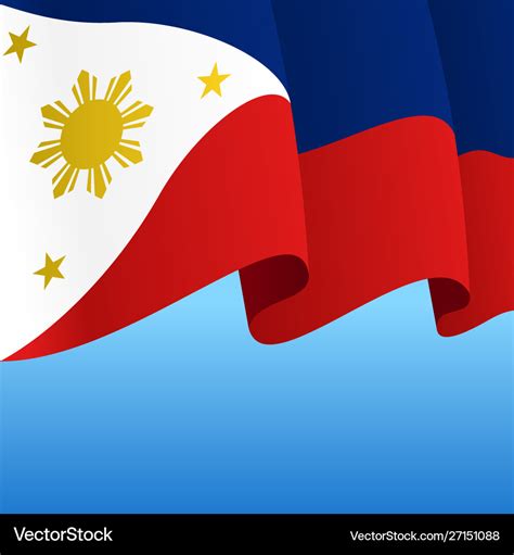 Philippines flag wavy abstract background Vector Image