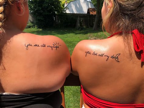 You see all my light☀️ You love all my dark🌙 | Matching bff tattoos ...