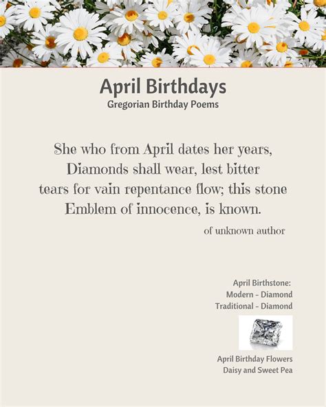 April Birthstone Poem to print - April Birthstone Poem to print