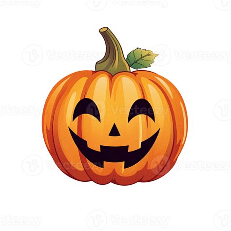 Cute Jack o lantern isolated on transparent background, cartoon ...