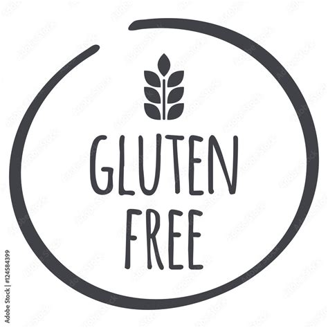 grey Gluten Free circle logo, vector symbol for food Stock Vector ...