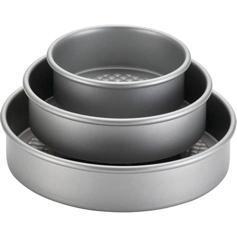 Cake Boss Professional Bakeware 3-Piece Round Cake Pan Set, Silver ...