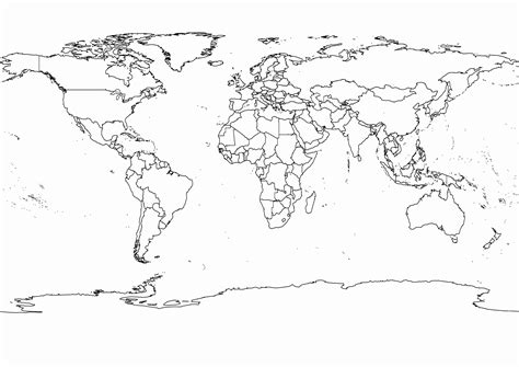 World Map Blank Colorable - London Top Attractions Map