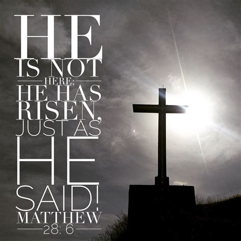 He is not here; He has risen, just as He said! Matthew 28:6 | Daily ...