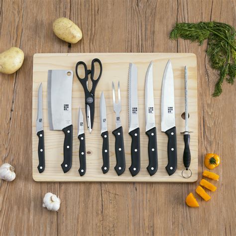 Home Basics 10 Piece Knife Set with Cutting Board - Walmart.com