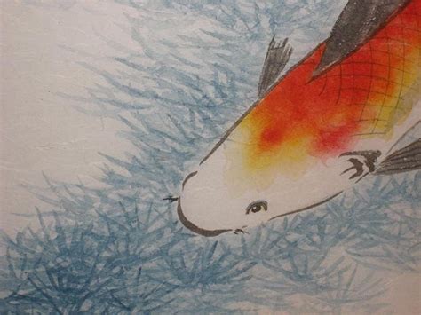 Koi Fish Original Large Framed Chinese Brush Painting | Etsy